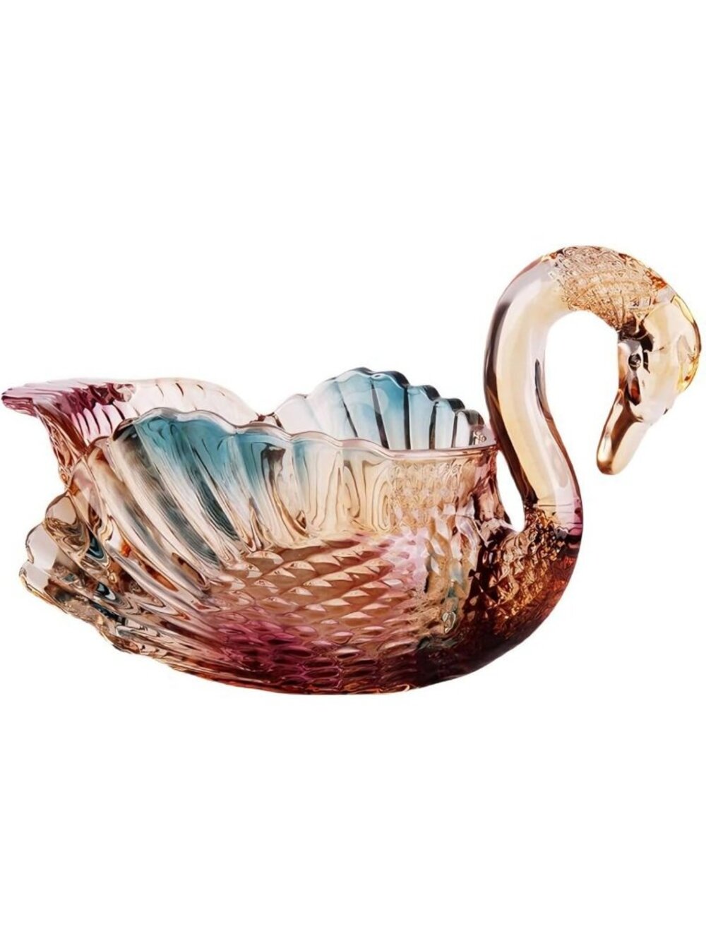 Elegant Swan-Shaped Glass Candy Dish | Decorative Fruit Bowl for Home & Wedding